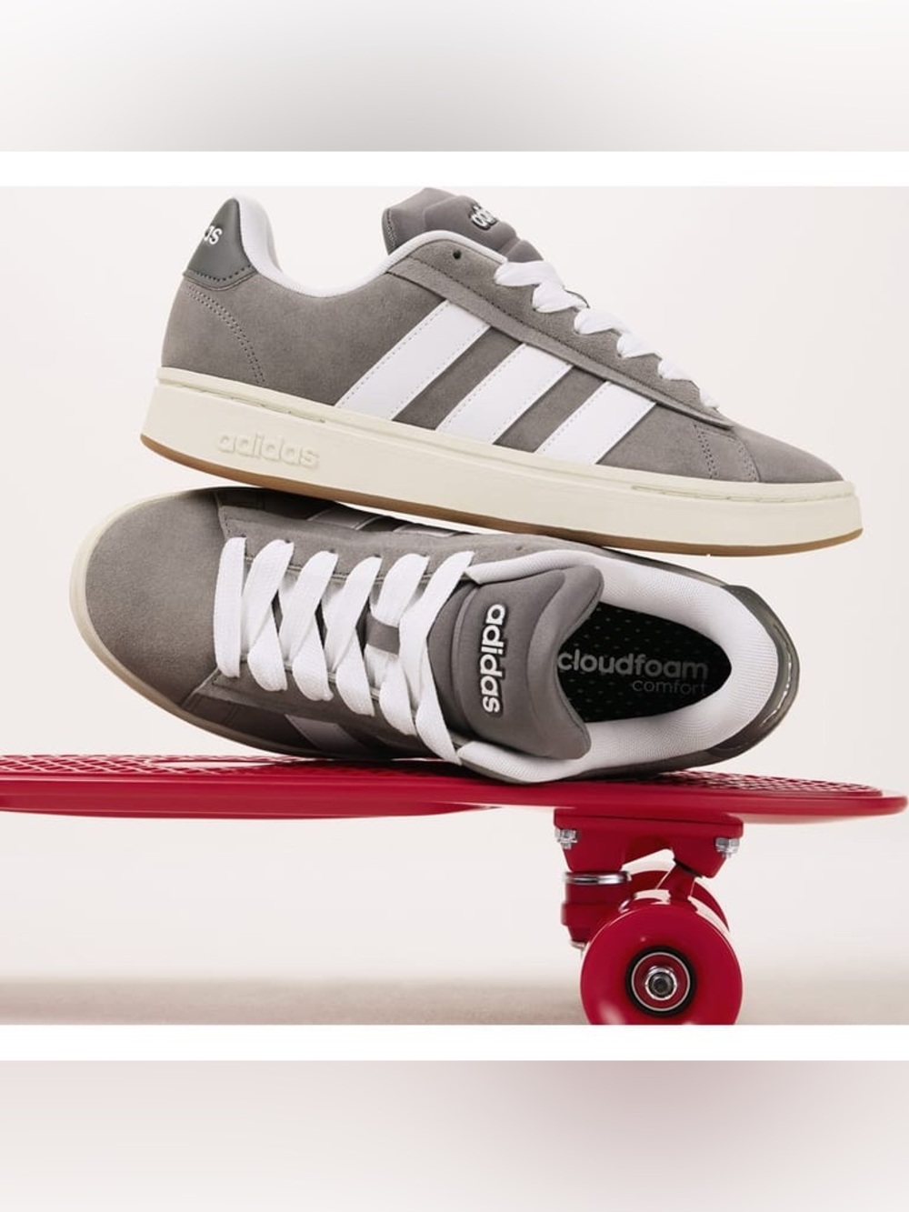 🆕 adidas Grand Court Alpha 00s Men’s Size 10 Gray/White Sneakers NIB